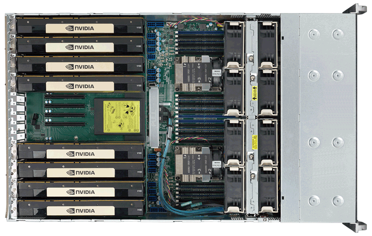 Server with multiple GPUs.